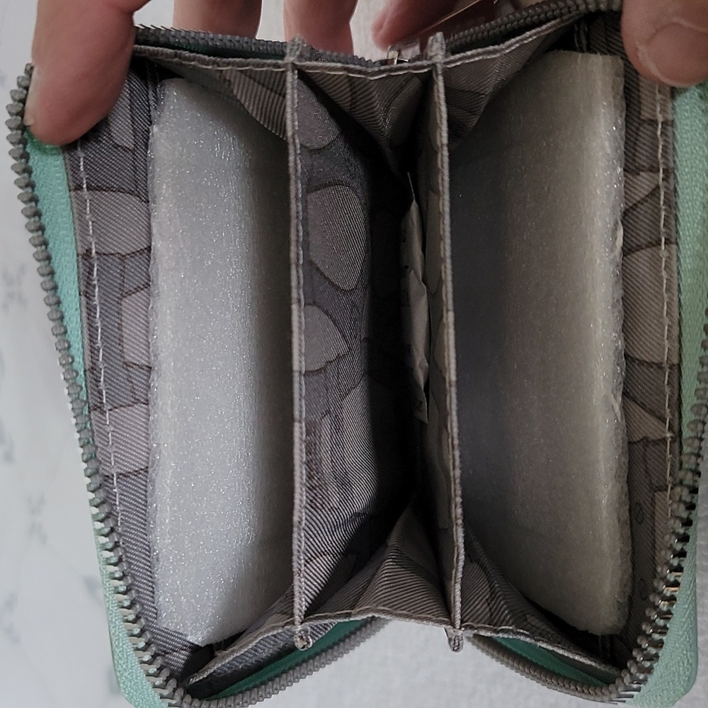 Aimee Kestenberg pale turquoise zip around card wallet - Picture 9 of 11